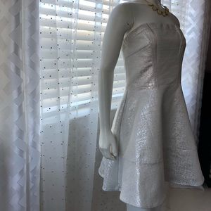 Strapless Cream shining dress